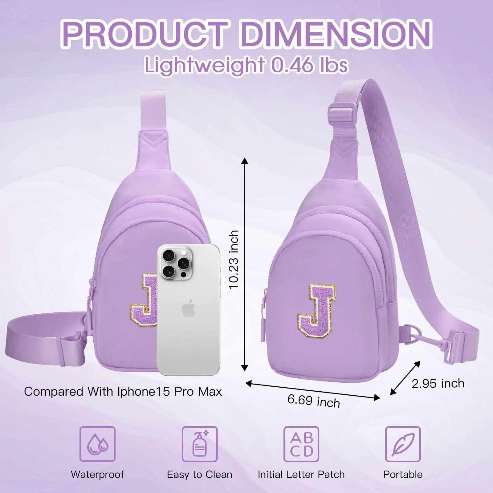 Small Initial Sling Bag Crossbody Bag Fanny Pack for Girls Women Cute Chest Bag Cross Body Bag Personalized Gift - Love Salve